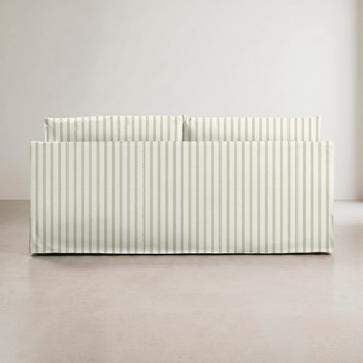The Theodore Sofa in Orange County Olive Stripes - Lemon Park