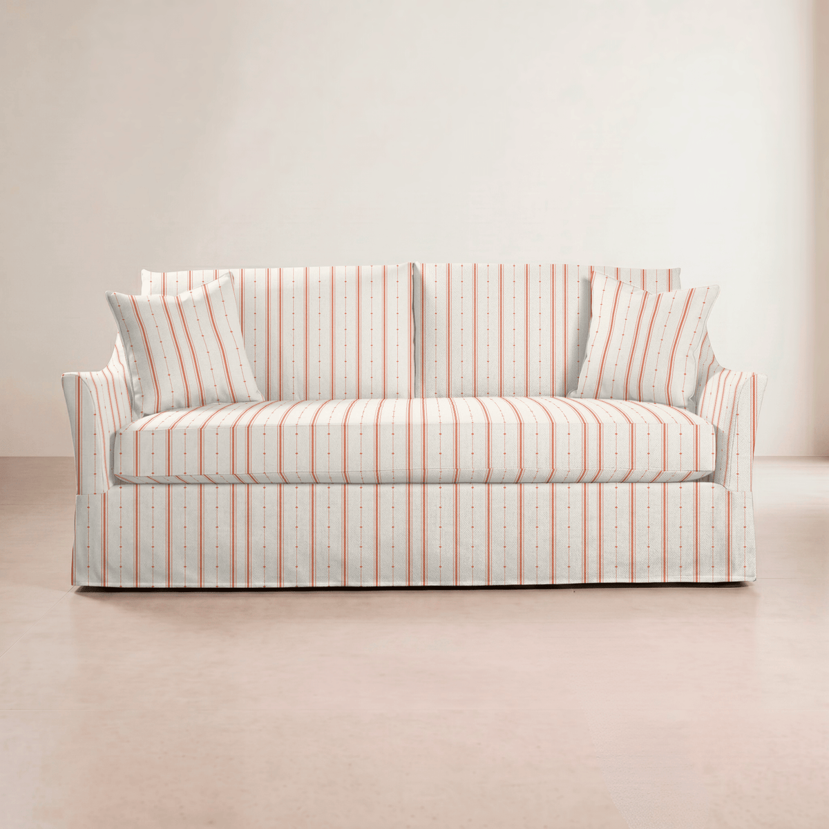The Theodore Sofa in Orange County Terracotta Stripes - Lemon Park