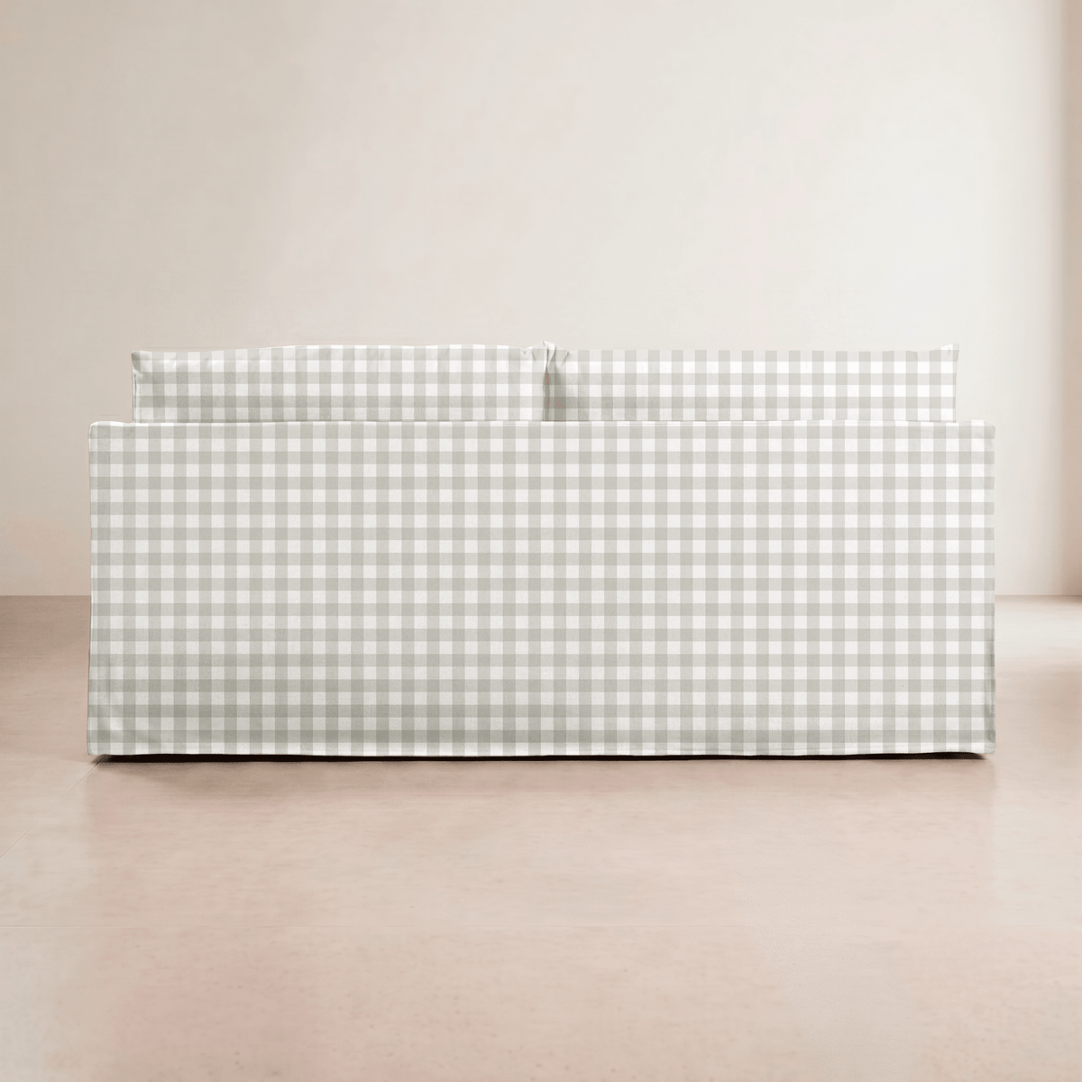 The Theodore Sofa in Pearl's Haven Fog Gingham - Lemon Park
