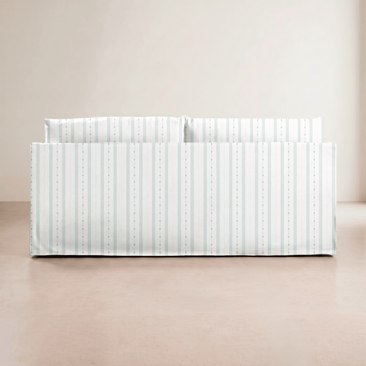 The Theodore Sofa in Pearl's Haven Spring Blue Stripes - Lemon Park