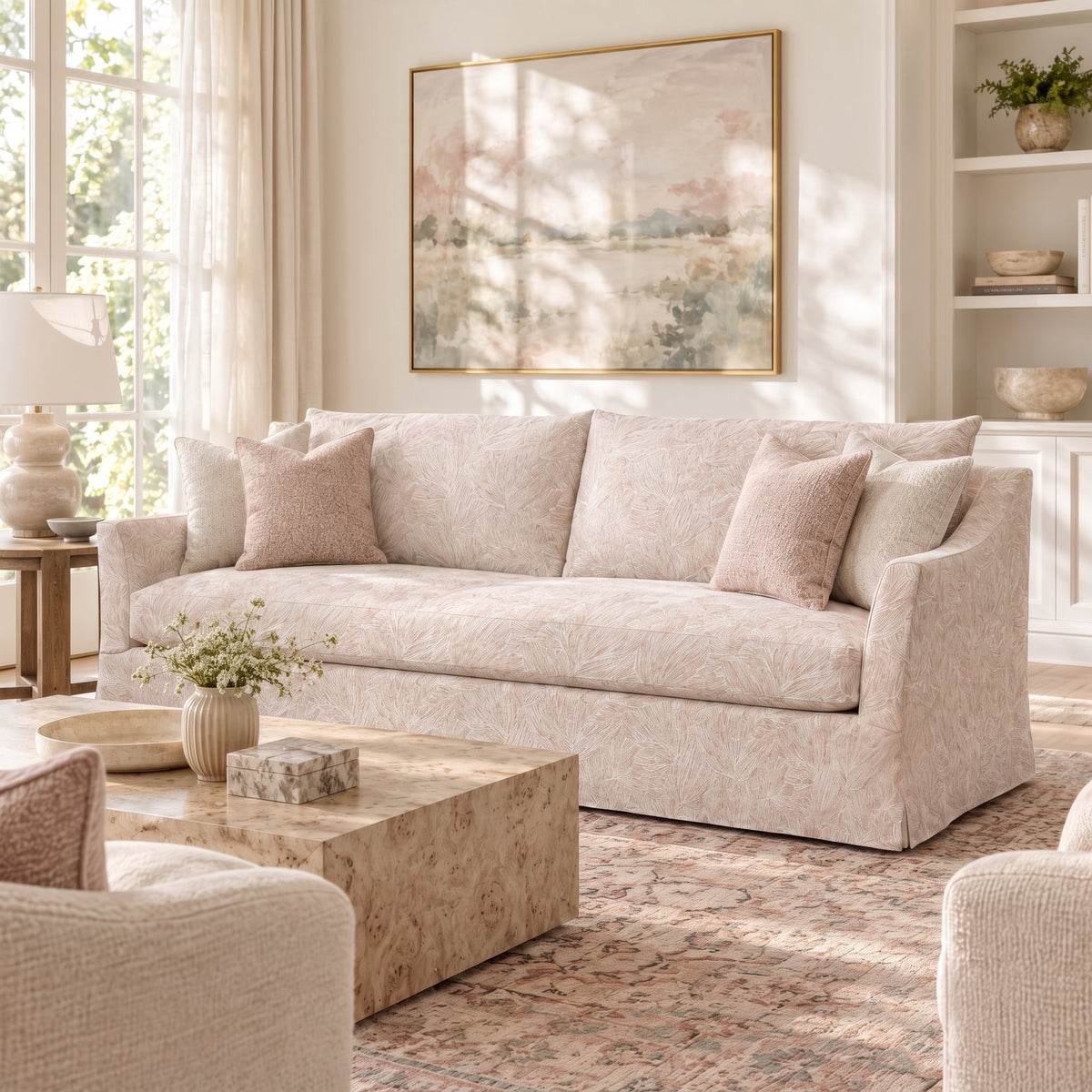 The Theodore Sofa in Pop of Pink - Lemon Park