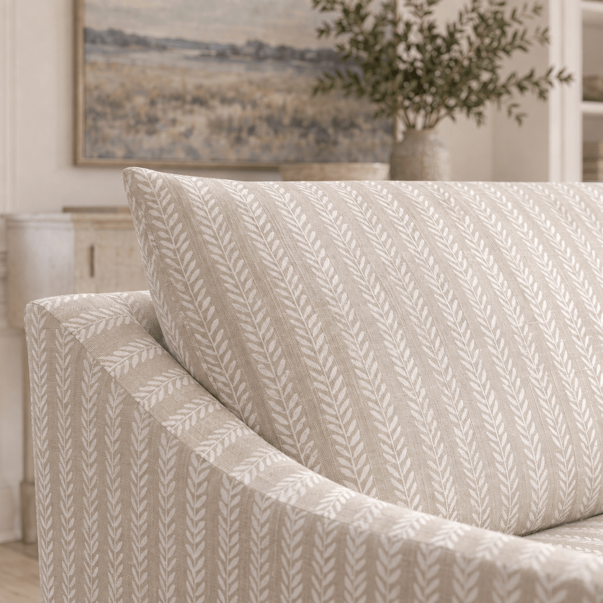The Theodore Sofa in Skinny Sprig - Lemon Park