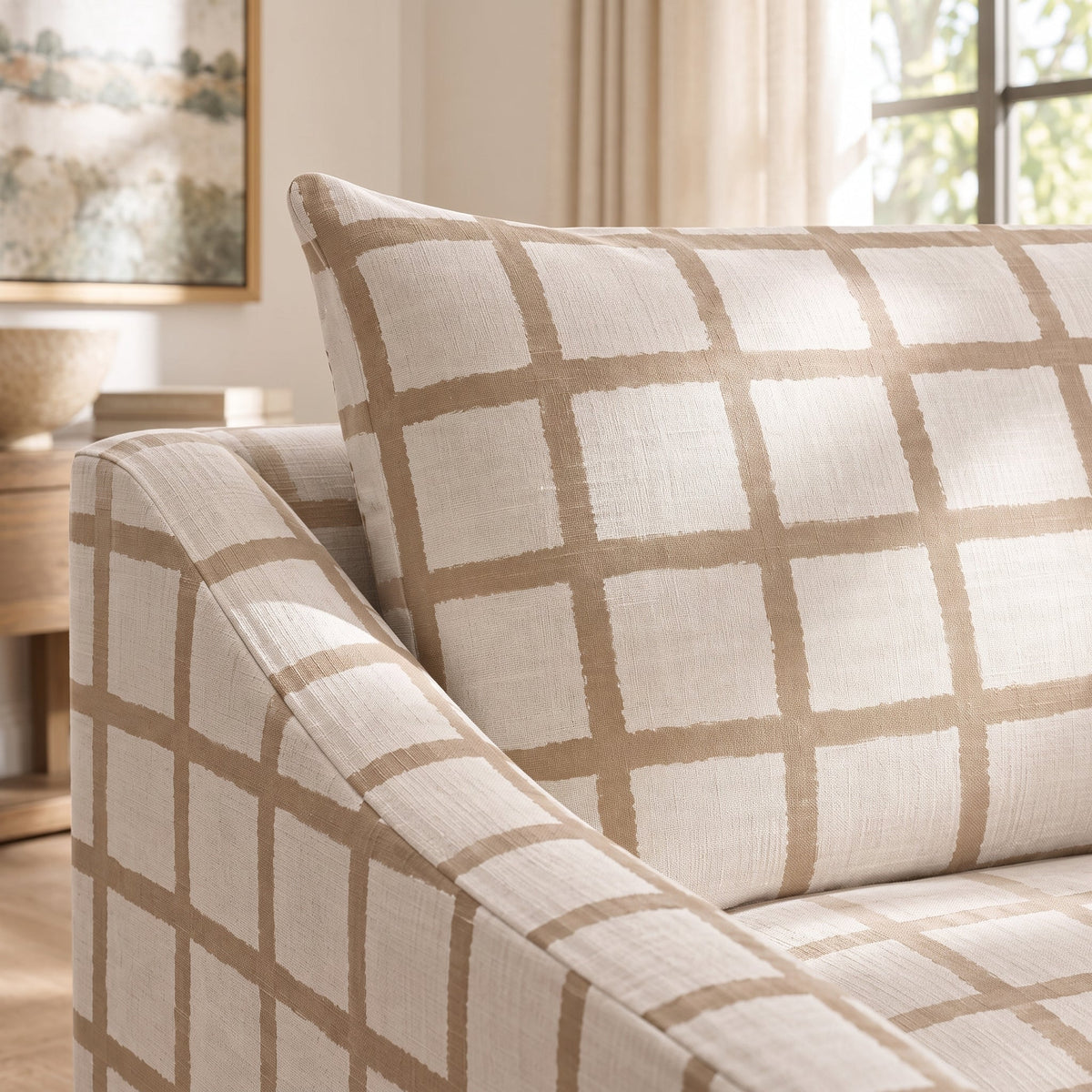 The Theodore Sofa in Thistle Check - Lemon Park