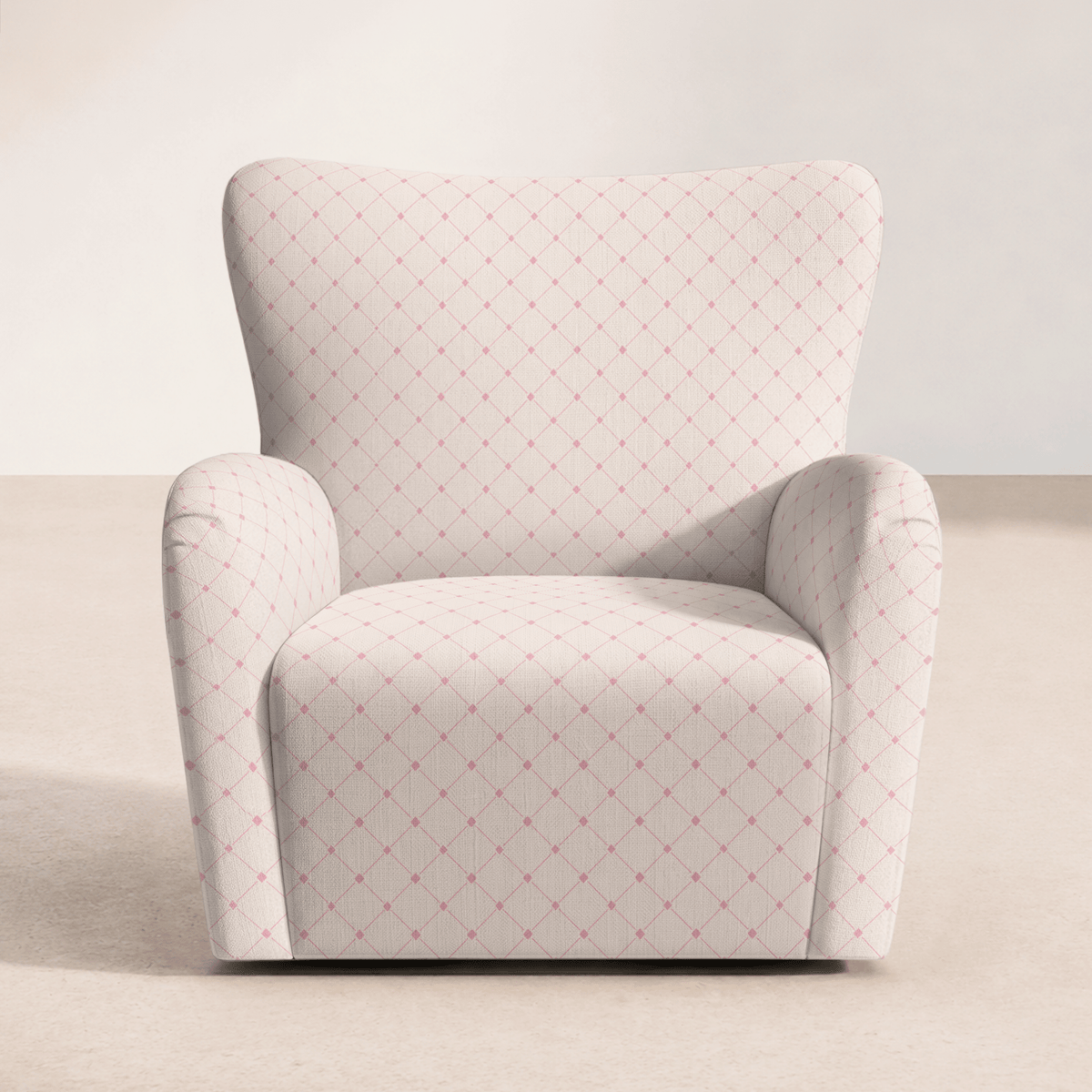 The Winston Chair in Bellagio Blush Linen Lattice - Lemon Park