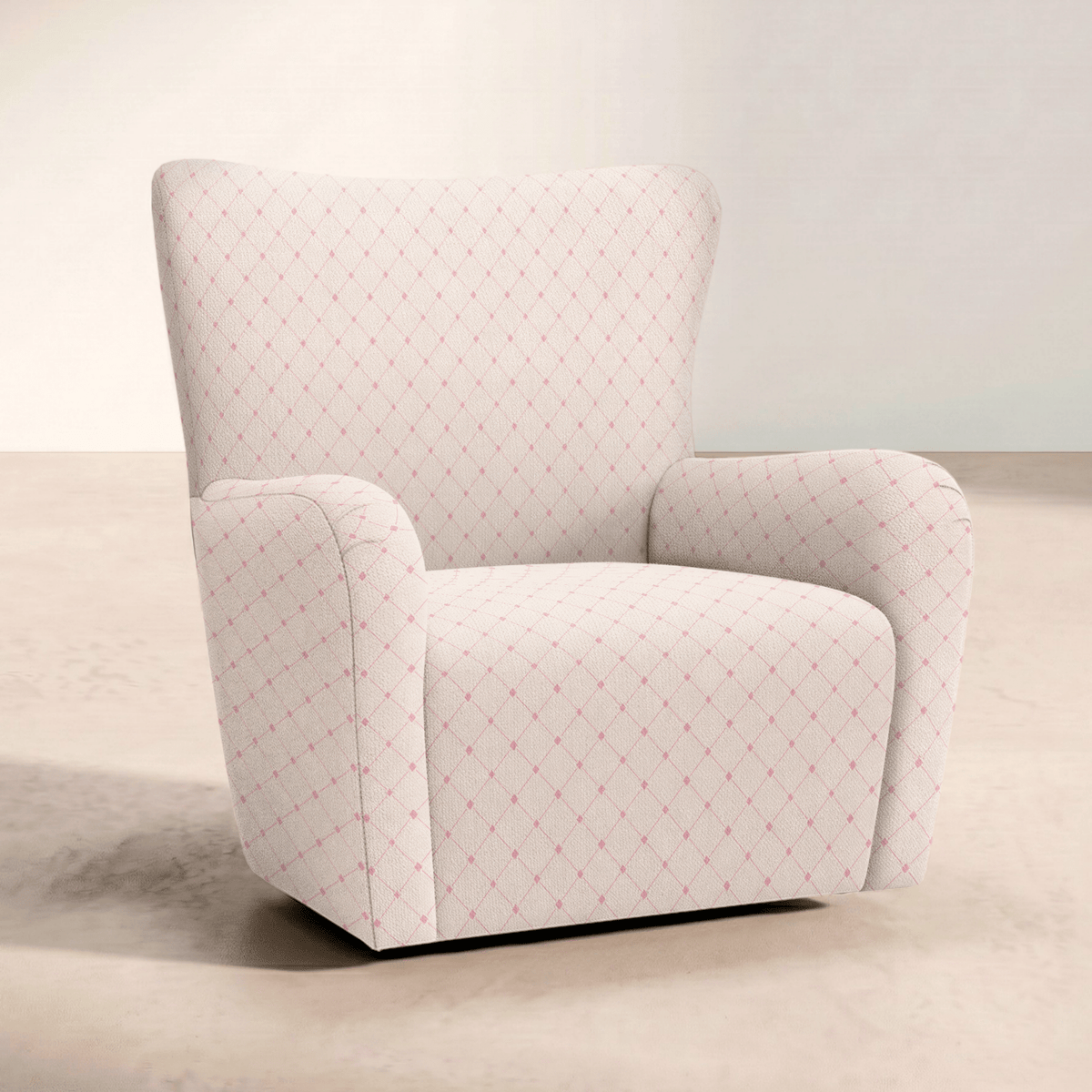 The Winston Chair in Bellagio Blush Linen Lattice - Lemon Park