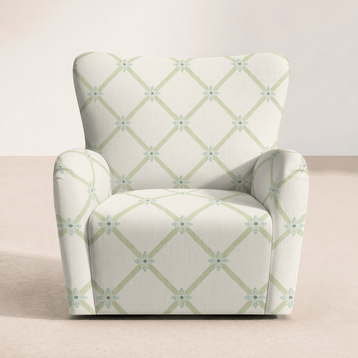 The Winston Chair in Mint To Be Floral Lattice - Lemon Park