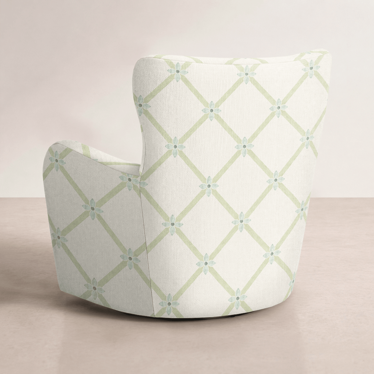 The Winston Chair in Mint To Be Floral Lattice - Lemon Park