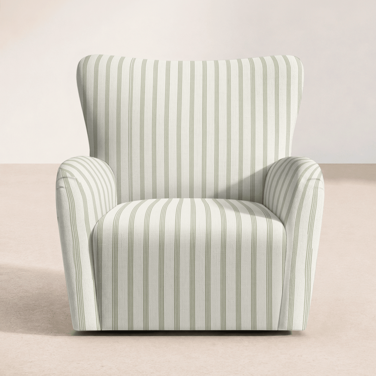 The Winston Chair in Orange County Olive Stripes - Lemon Park