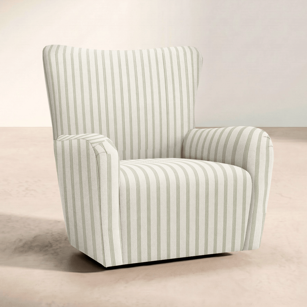 The Winston Chair in Orange County Olive Stripes - Lemon Park