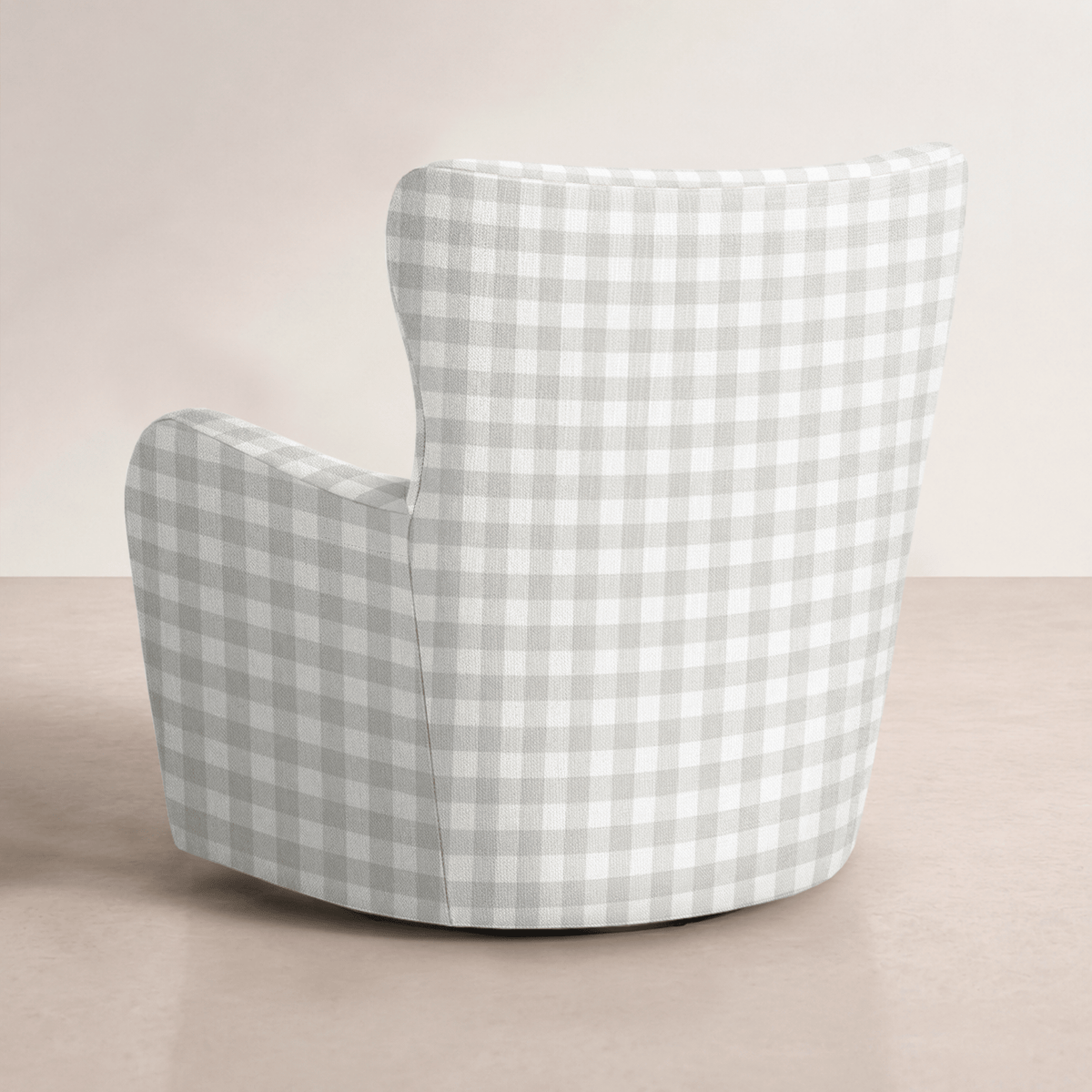 The Winston Chair in Pearl's Haven Fog Gingham - Lemon Park