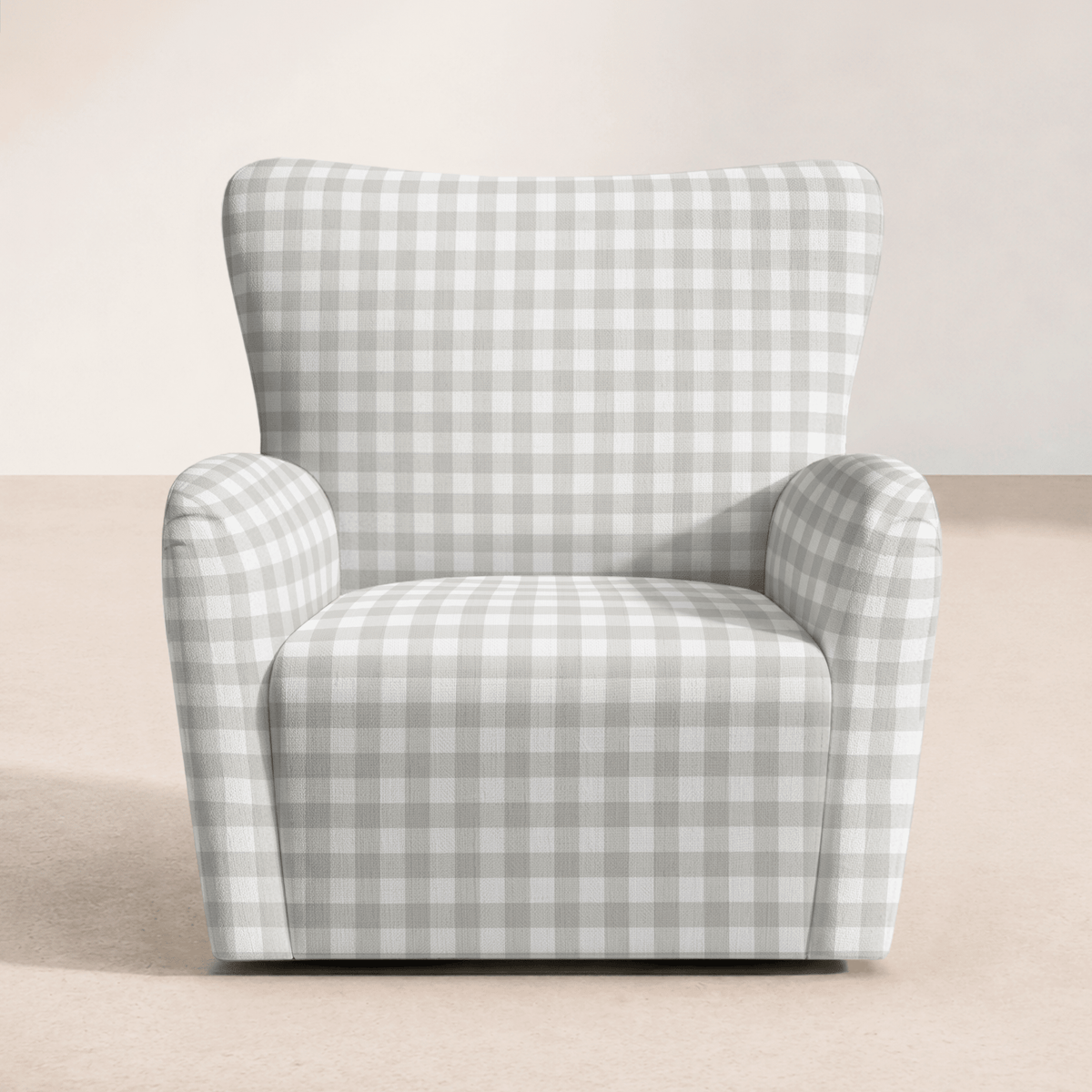 The Winston Chair in Pearl's Haven Fog Gingham - Lemon Park