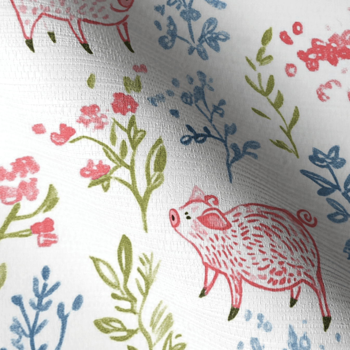 These Piggies Faux Grasscloth Wallpaper - Lemon Park
