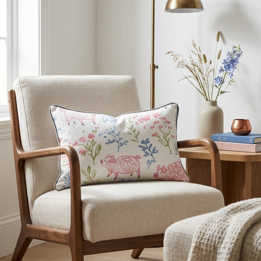 These Piggies Throw Pillow - Lemon Park
