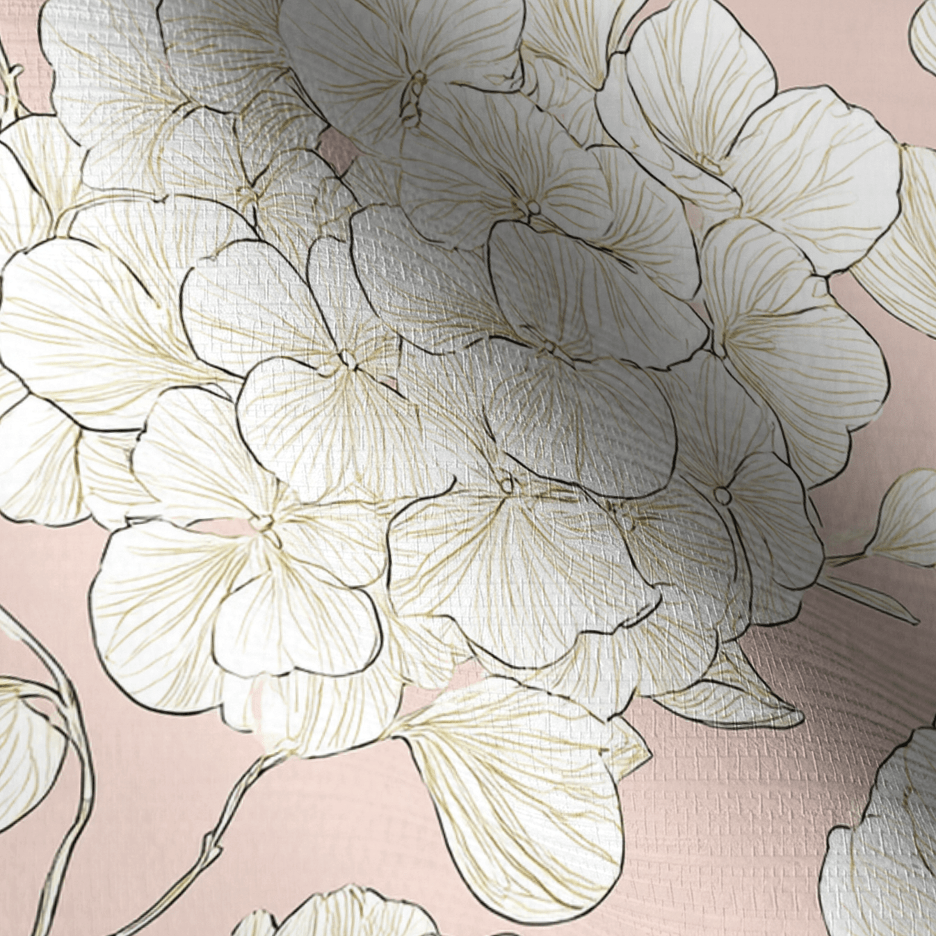 Think Pink Hydrangea Faux Grasscloth Wallpaper - Lemon Park