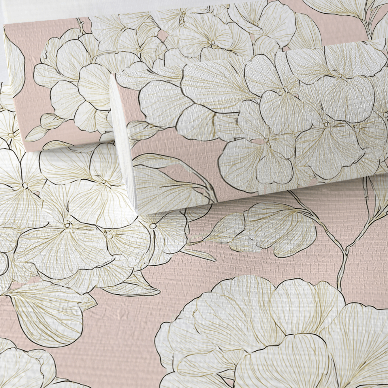 Think Pink Hydrangea Faux Grasscloth Wallpaper - Lemon Park