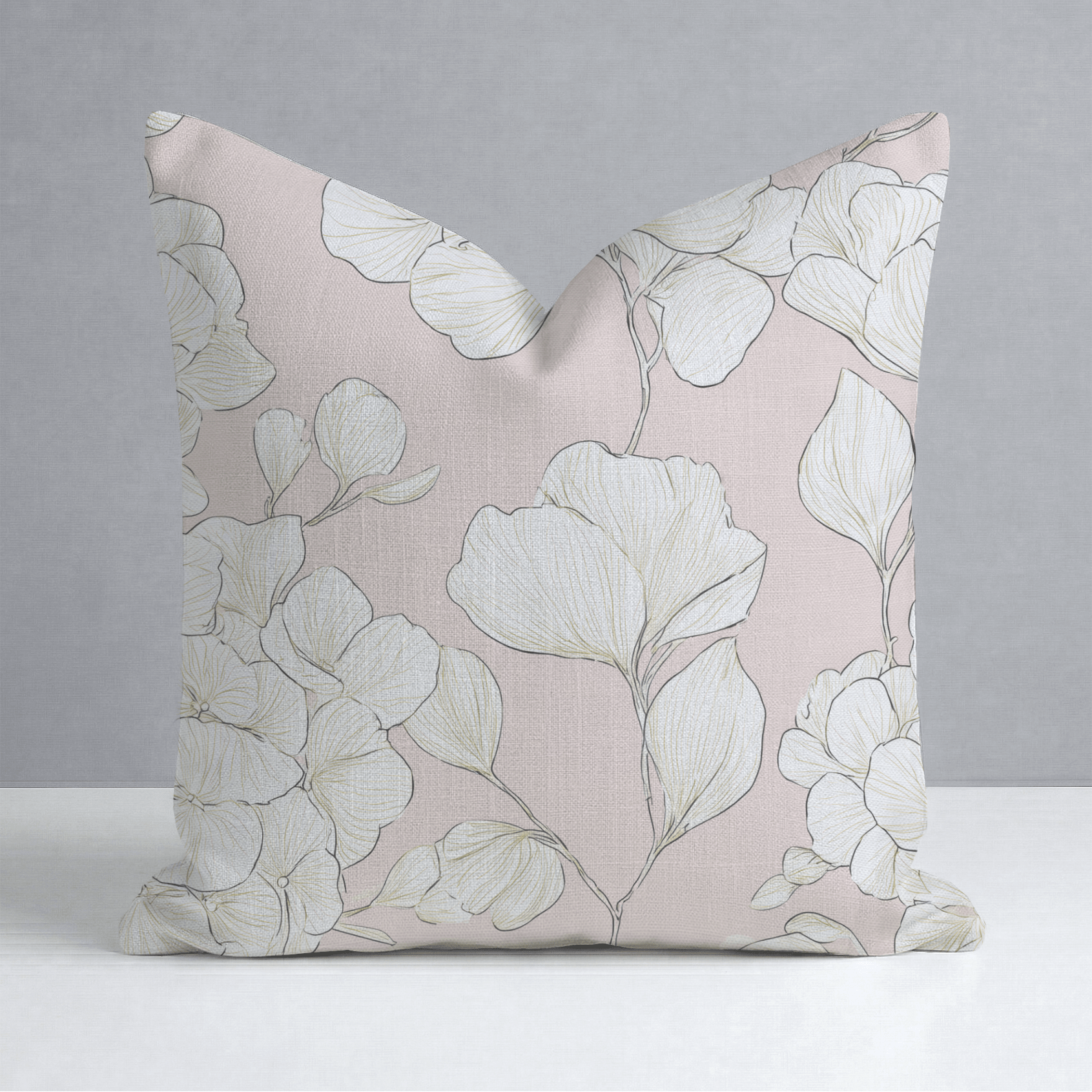 Think Pink Hydrangea Throw Pillow - Lemon Park