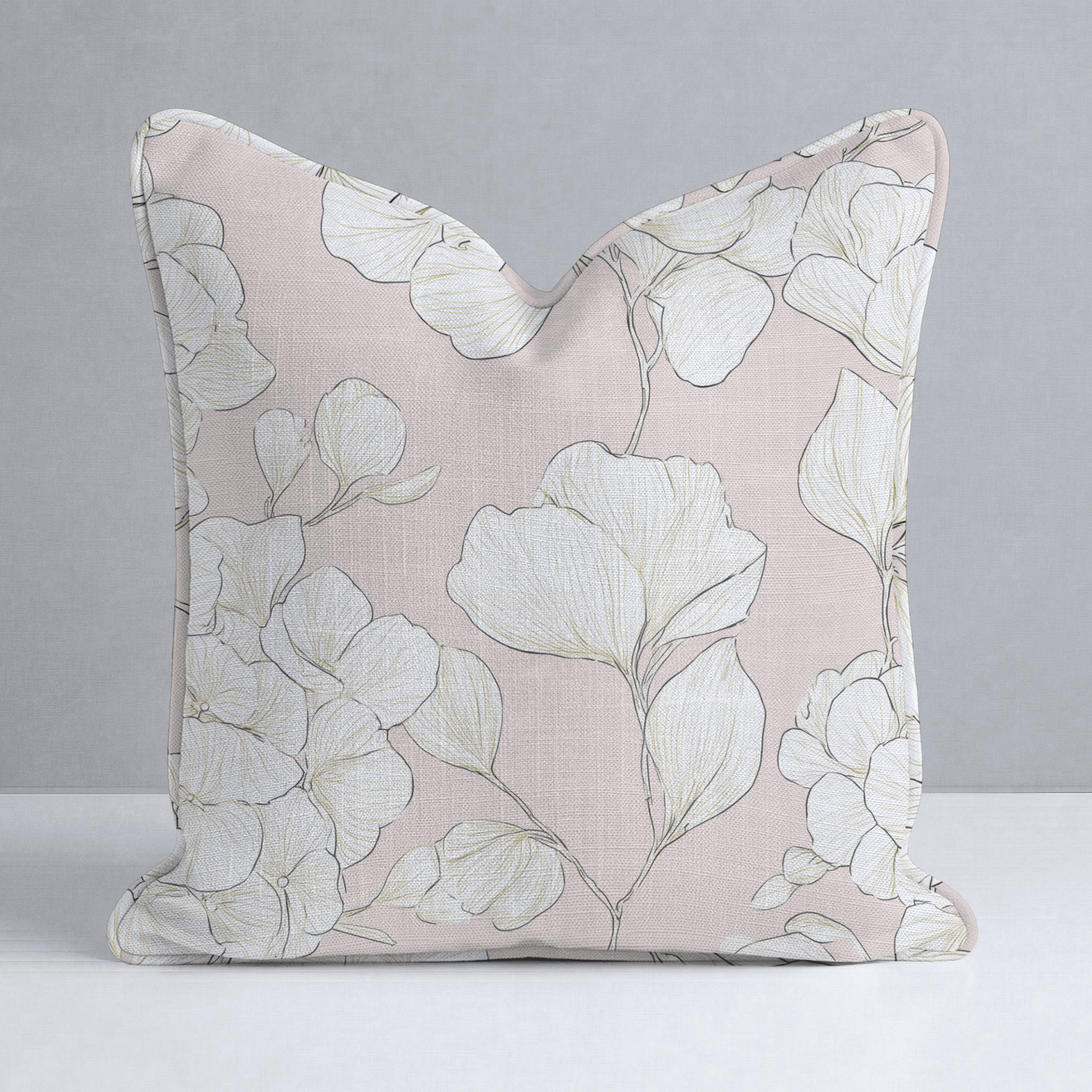 Think Pink Hydrangea Throw Pillow - Lemon Park