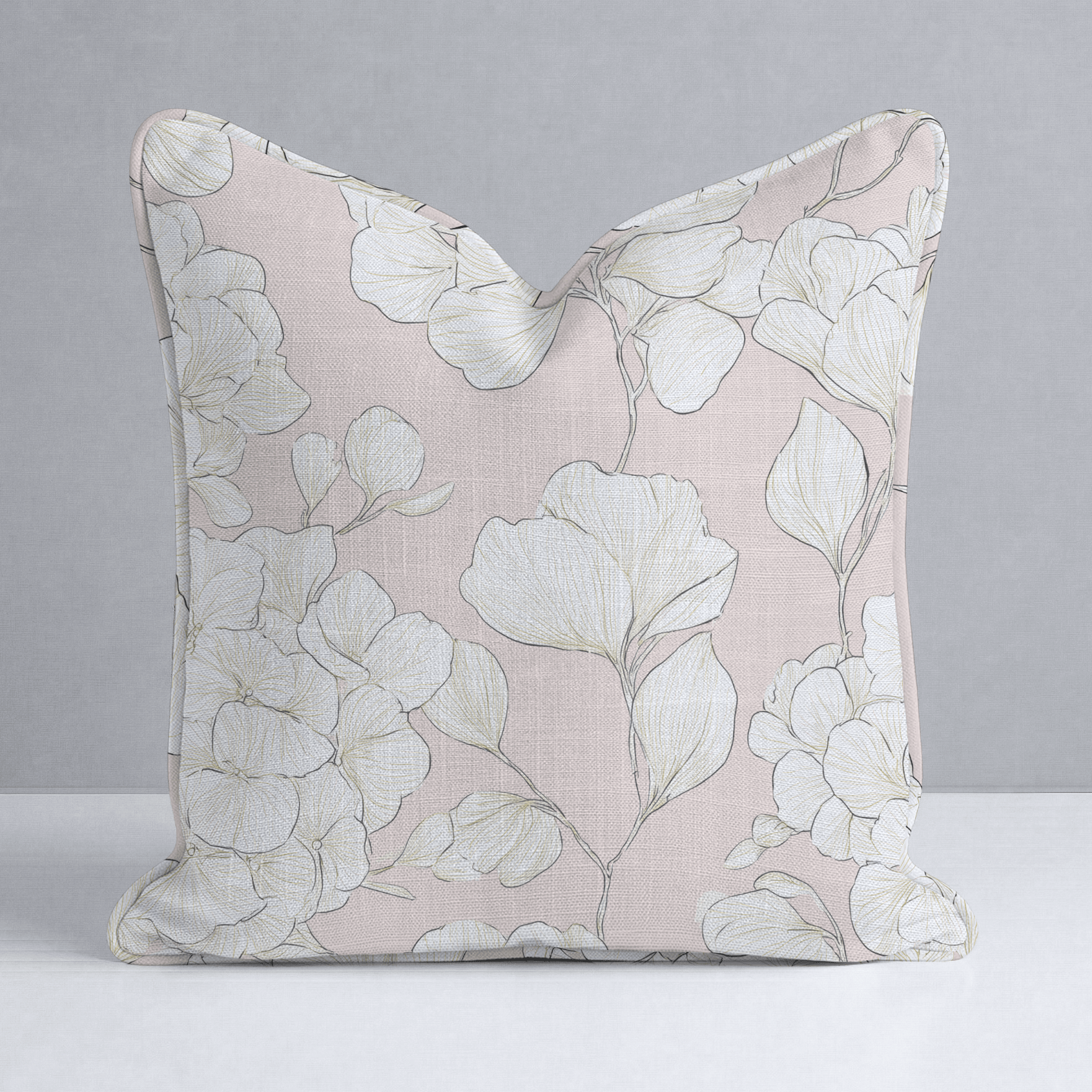 Think Pink Hydrangea Throw Pillow - Lemon Park