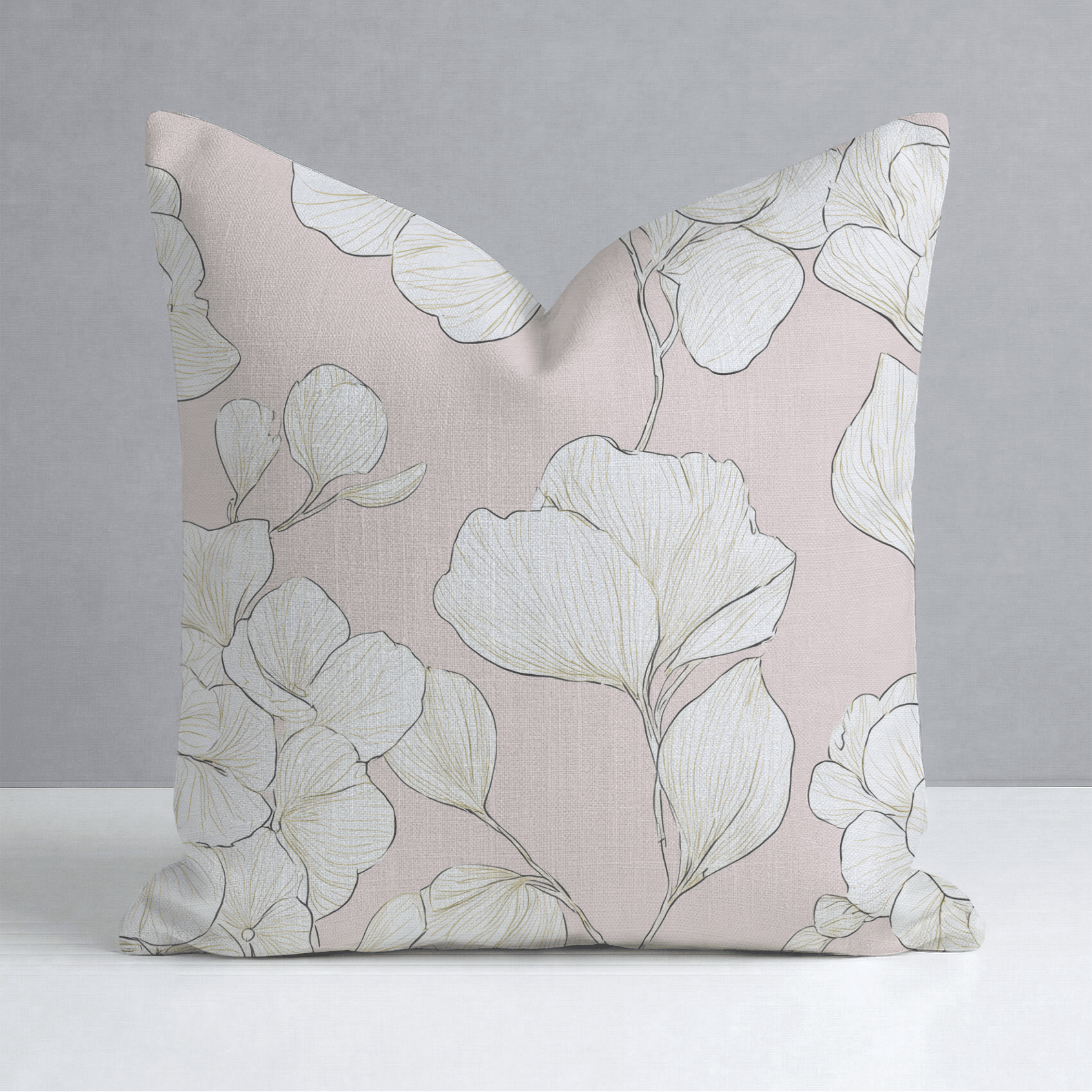 Think Pink Hydrangea Throw Pillow - Lemon Park