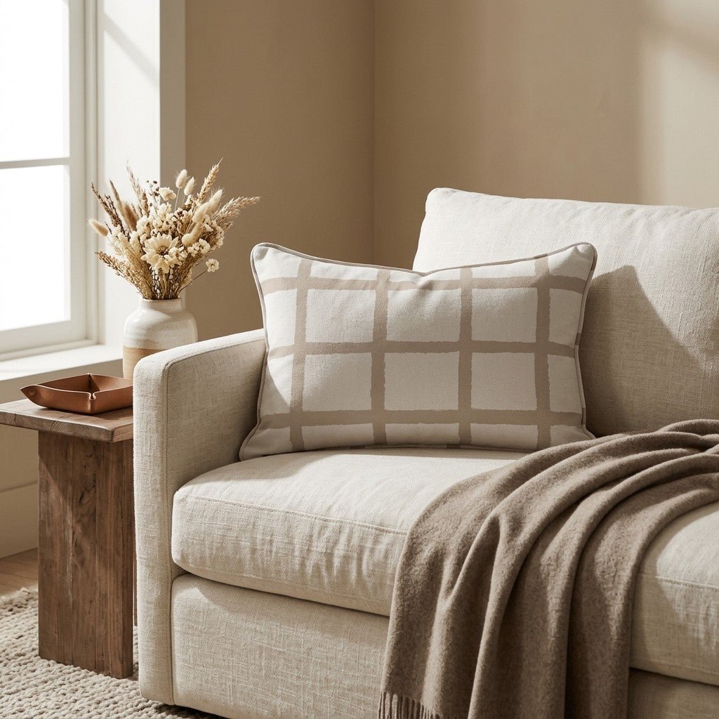 Thistle Check Throw Pillow - Lemon Park