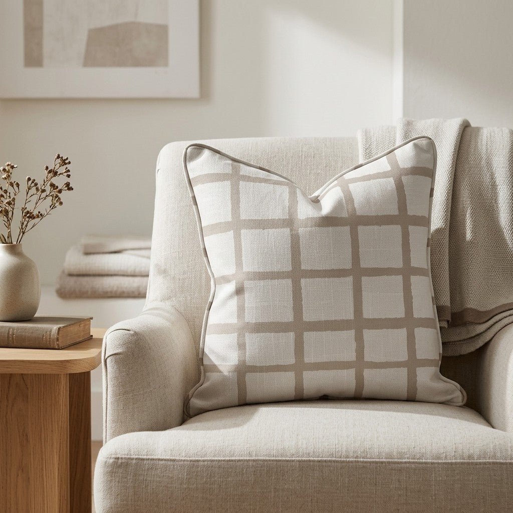 Thistle Check Throw Pillow - Lemon Park