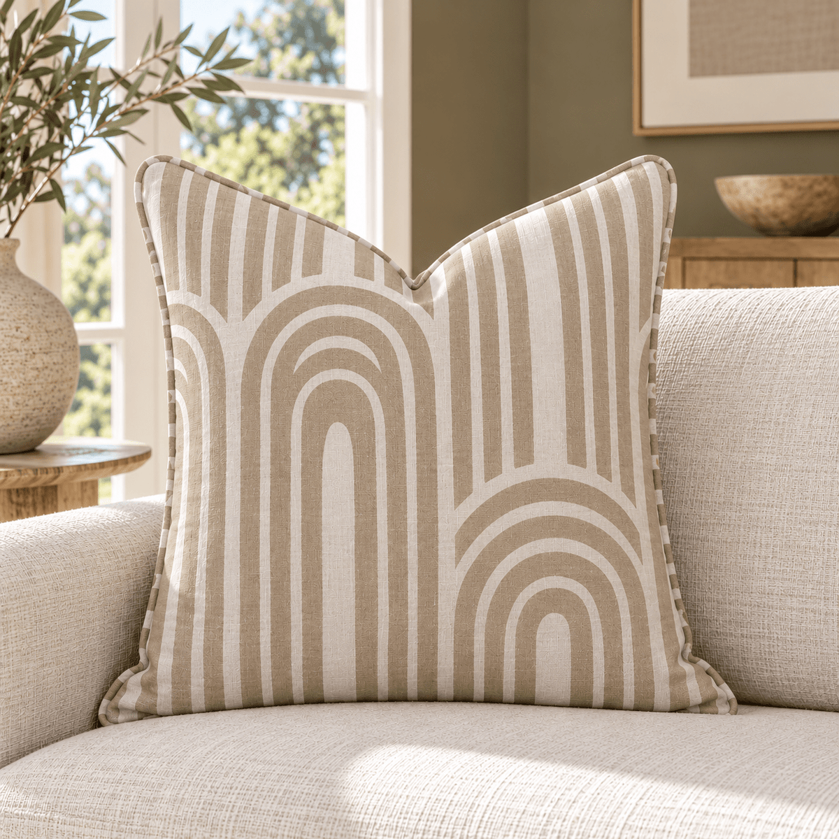 Thistle Hill Fawn Arches Throw Pillow - Lemon Park