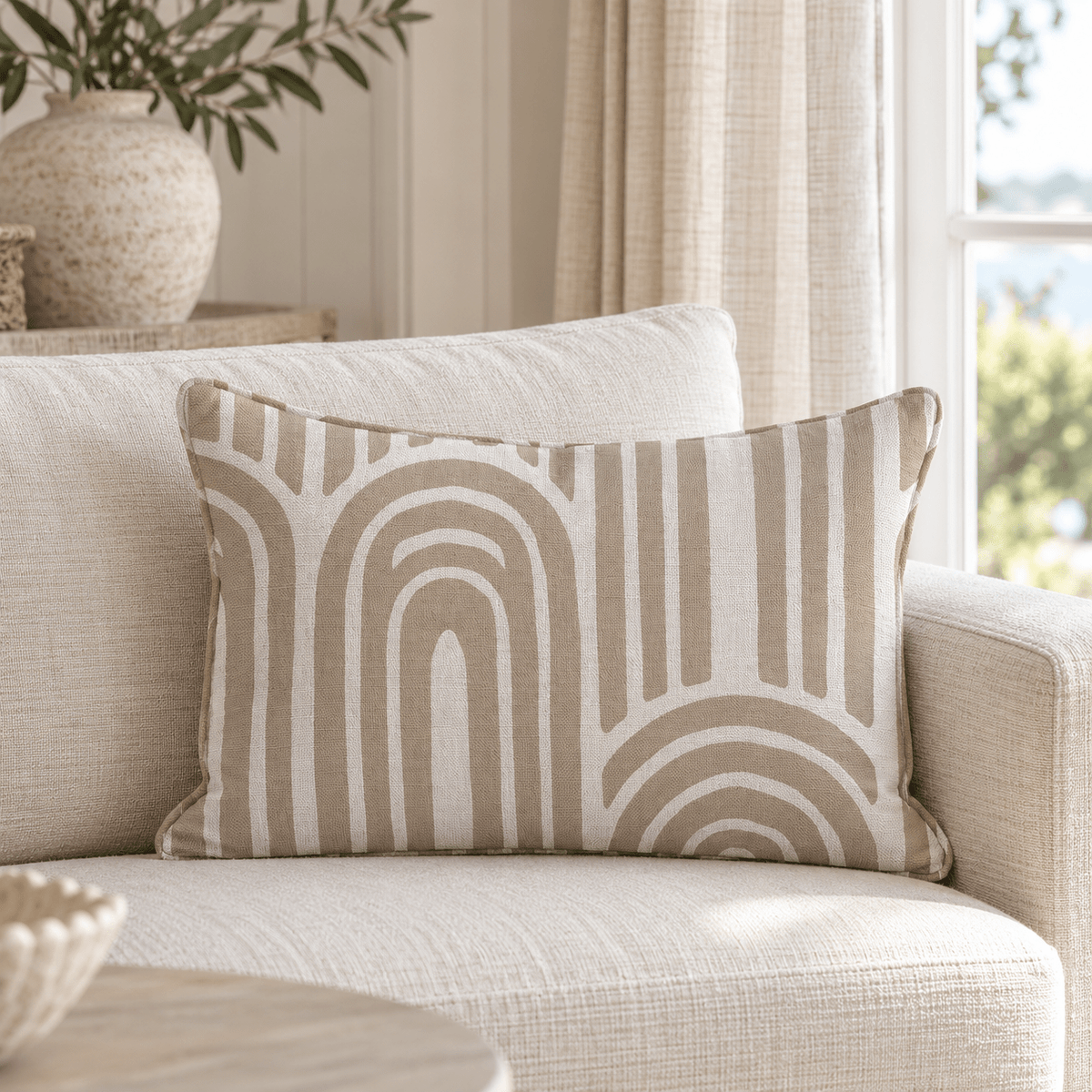Thistle Hill Fawn Arches Throw Pillow - Lemon Park