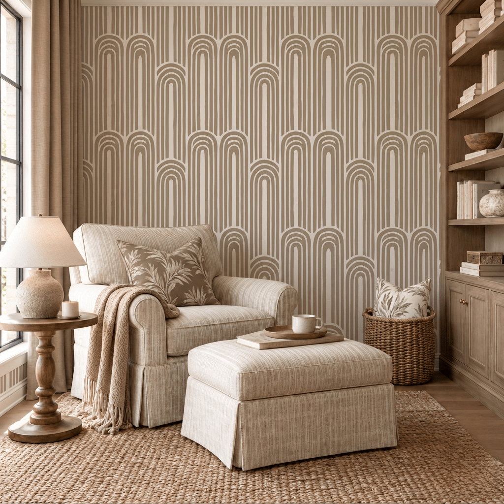 Thistle Hill Fawn Arches Wallpaper - Lemon Park