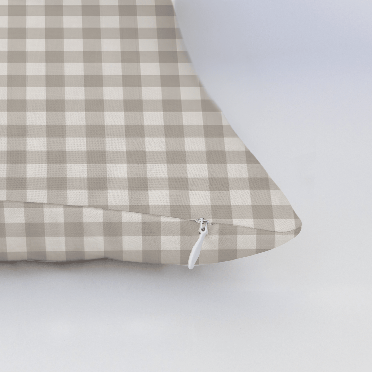 Thistle Hill Oat Gingham Throw Pillow - Lemon Park