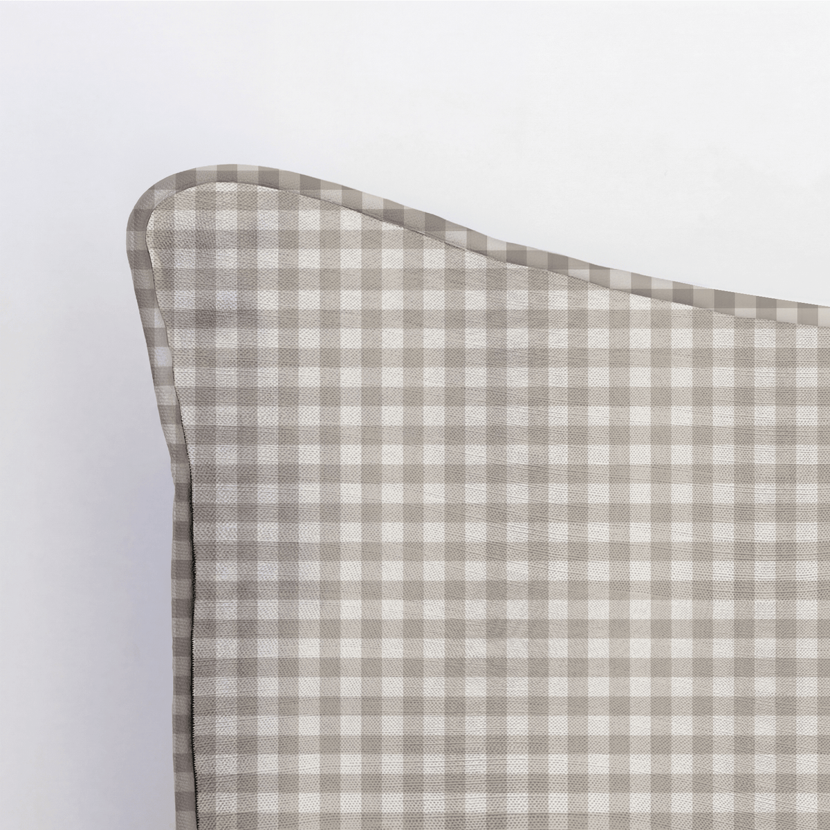 Thistle Hill Oat Gingham Throw Pillow - Lemon Park