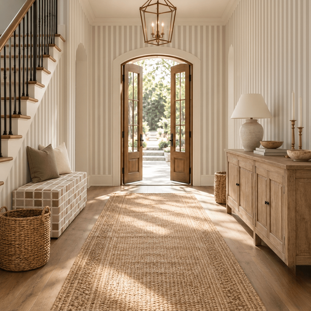 Thistle Hill Oat Stripe Wallpaper - Lemon Park