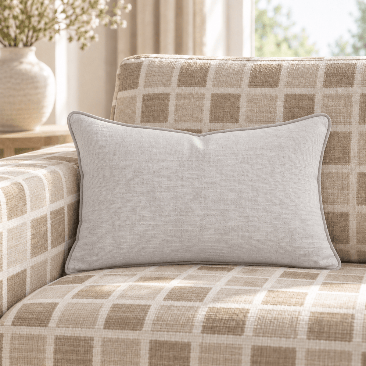 Thistle Hill Oat Throw Pillow - Lemon Park