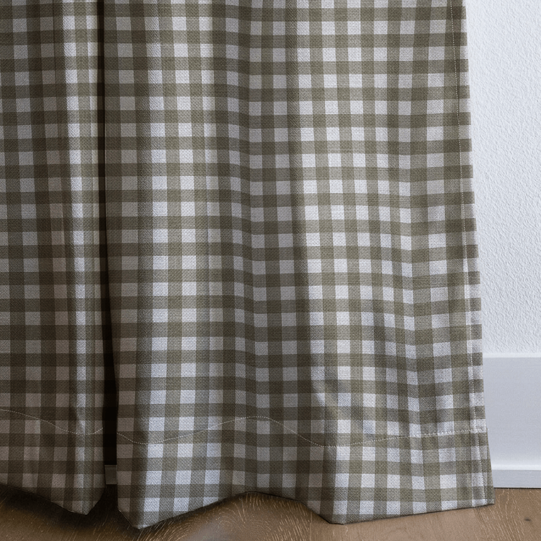 Thistle Hill Olive Gingham - Drapery - Lemon Park