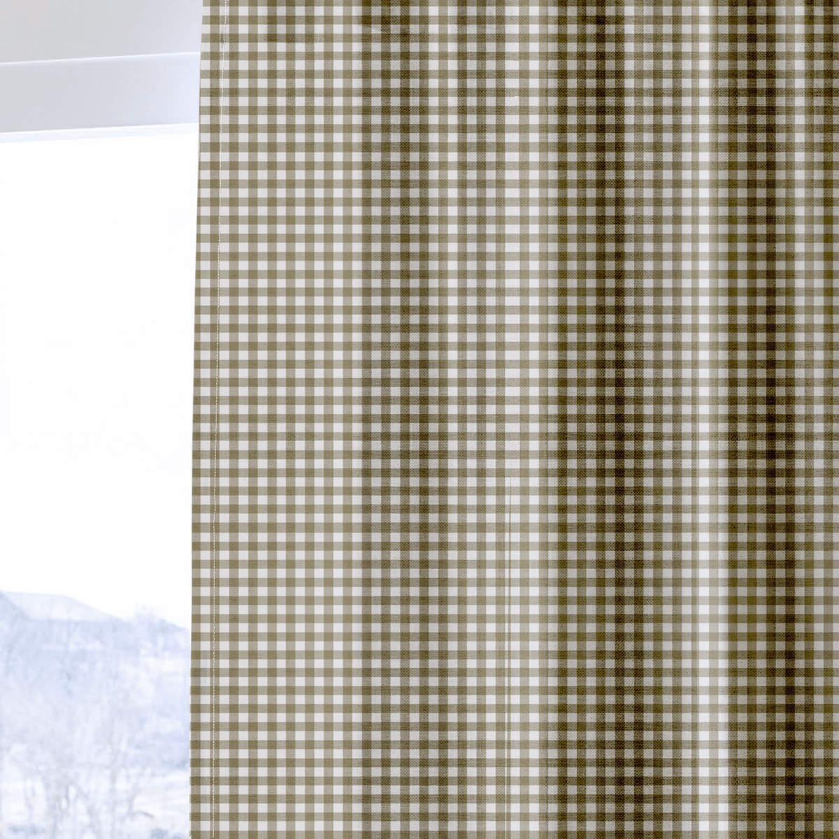 Thistle Hill Olive Gingham - Drapery - Lemon Park