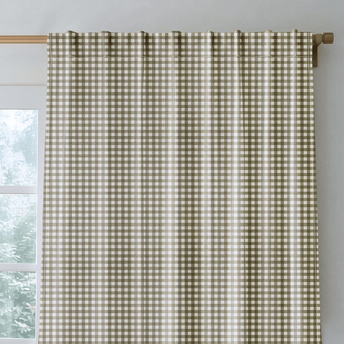 Thistle Hill Olive Gingham - Drapery - Lemon Park