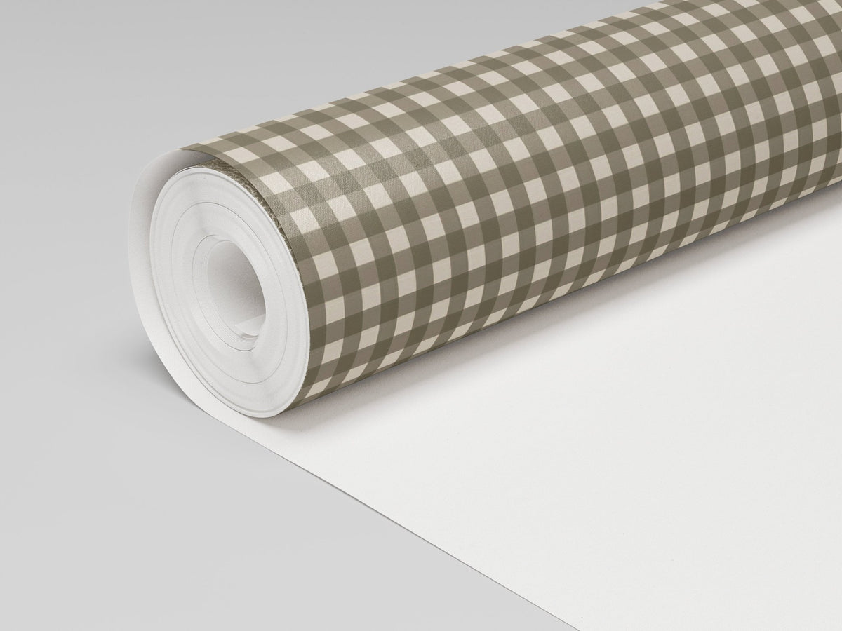 Thistle Hill Olive Gingham Wallpaper - Lemon Park