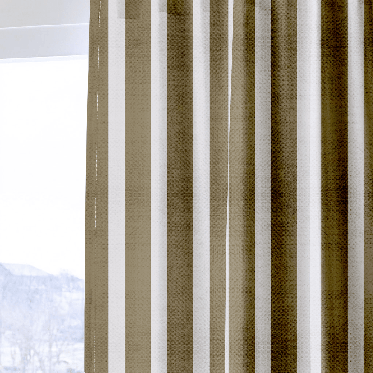 Thistle Hill Olive Stripe - Drapery - Lemon Park