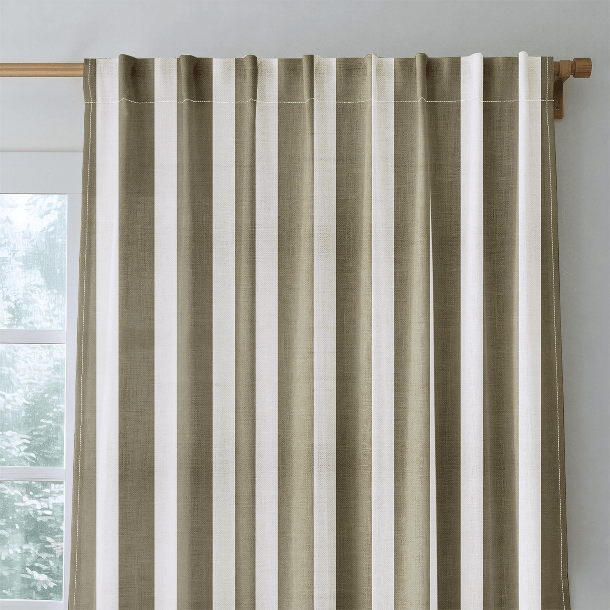Thistle Hill Olive Stripe - Drapery - Lemon Park