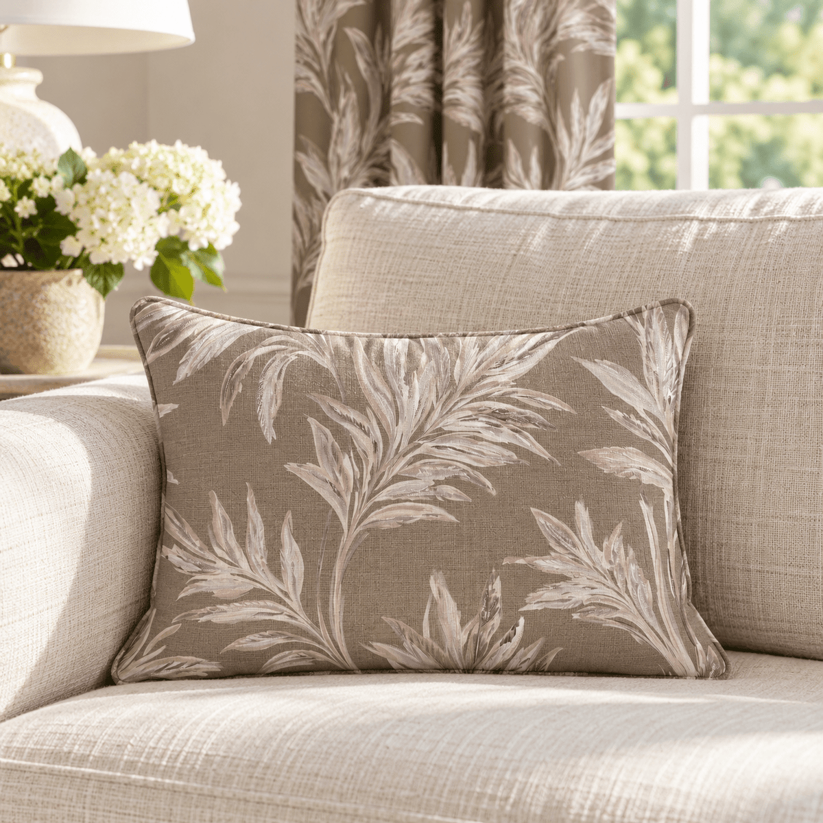 Thistle Hill Olive Willow Throw Pillow - Lemon Park