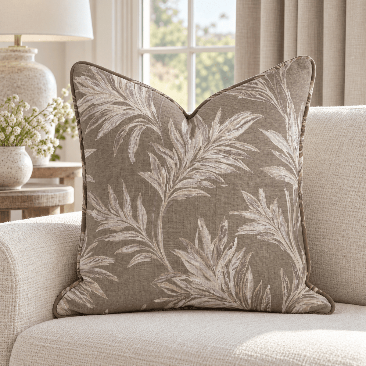Thistle Hill Olive Willow Throw Pillow - Lemon Park