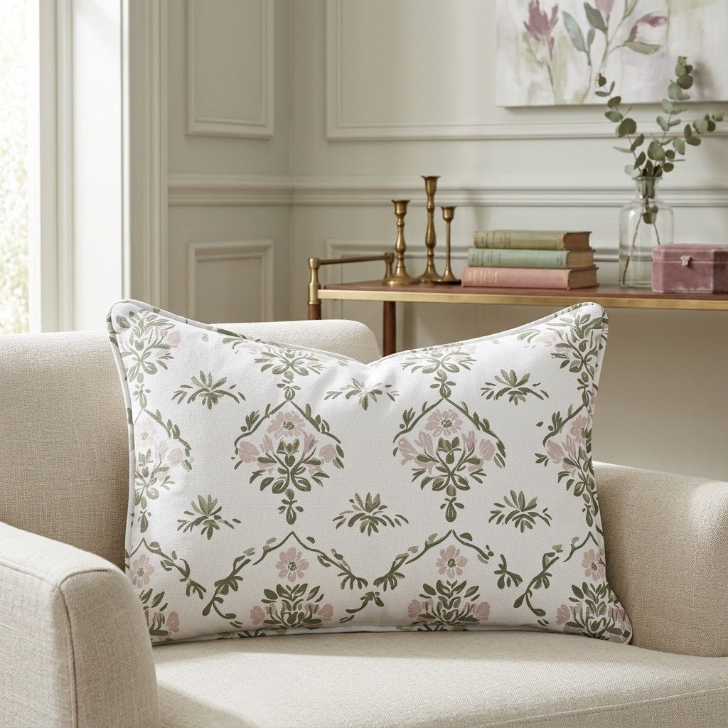 Timeless Trellis Throw Pillow - Lemon Park