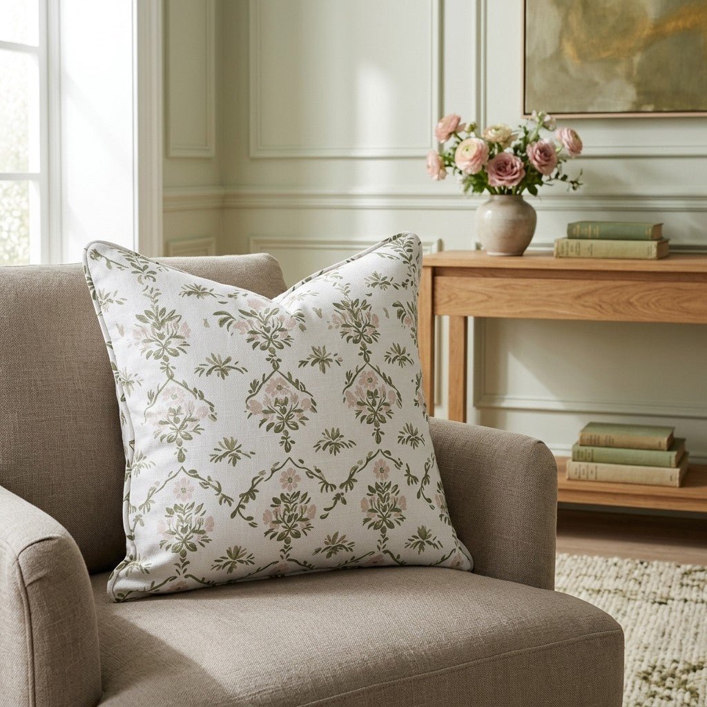 Timeless Trellis Throw Pillow - Lemon Park