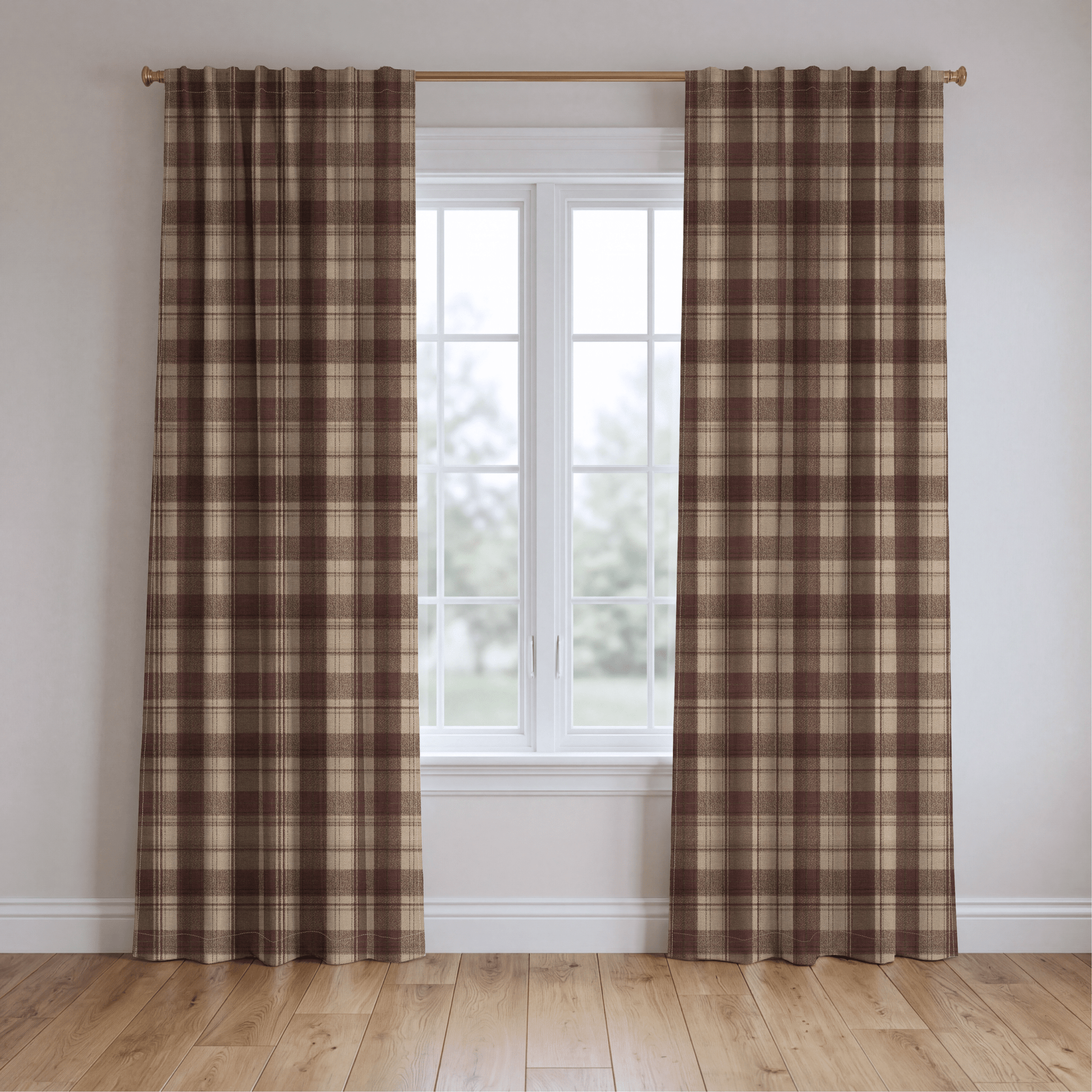 Toasted Pecan Tartan - Drapery - Lemon Park