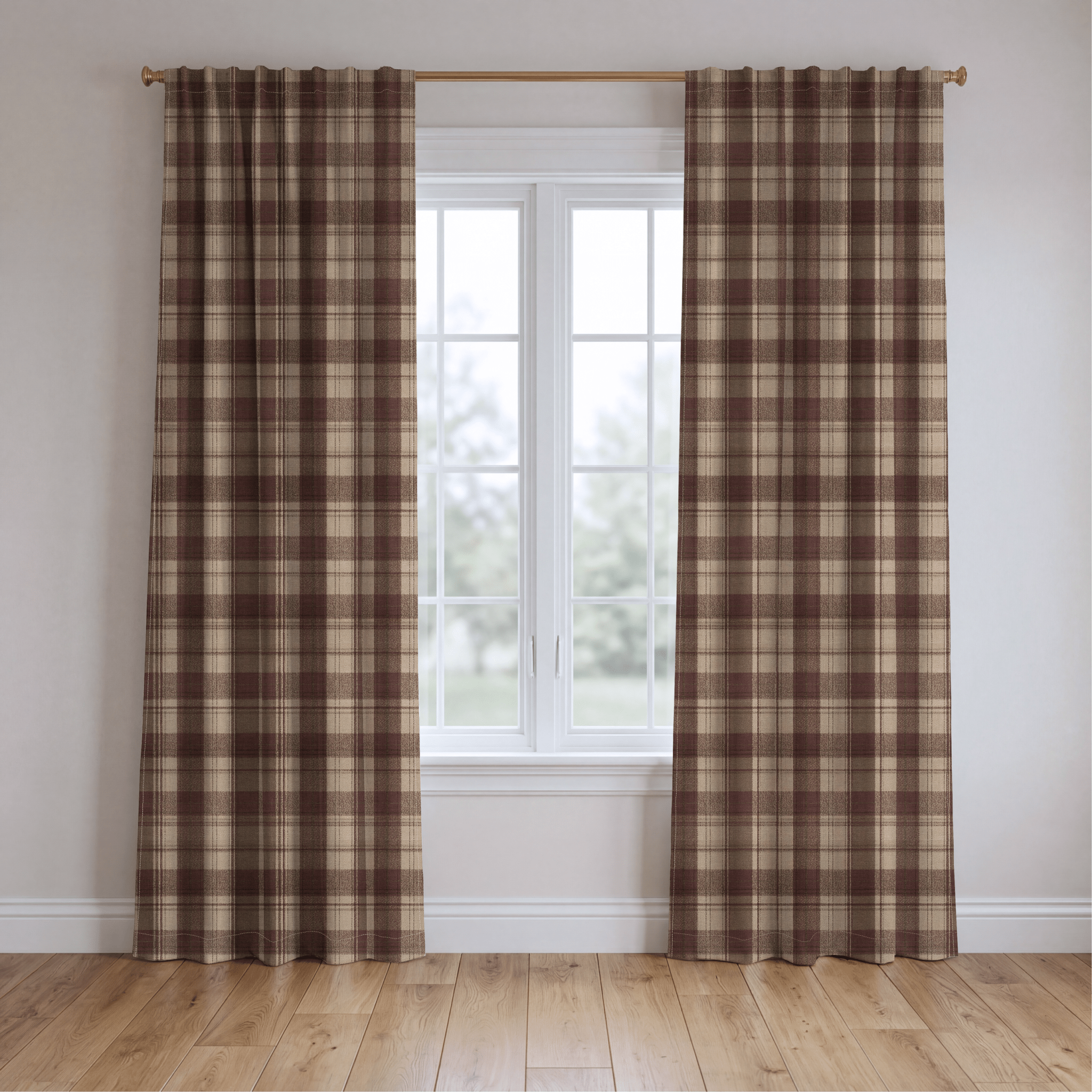 Toasted Pecan Tartan - Drapery - Lemon Park