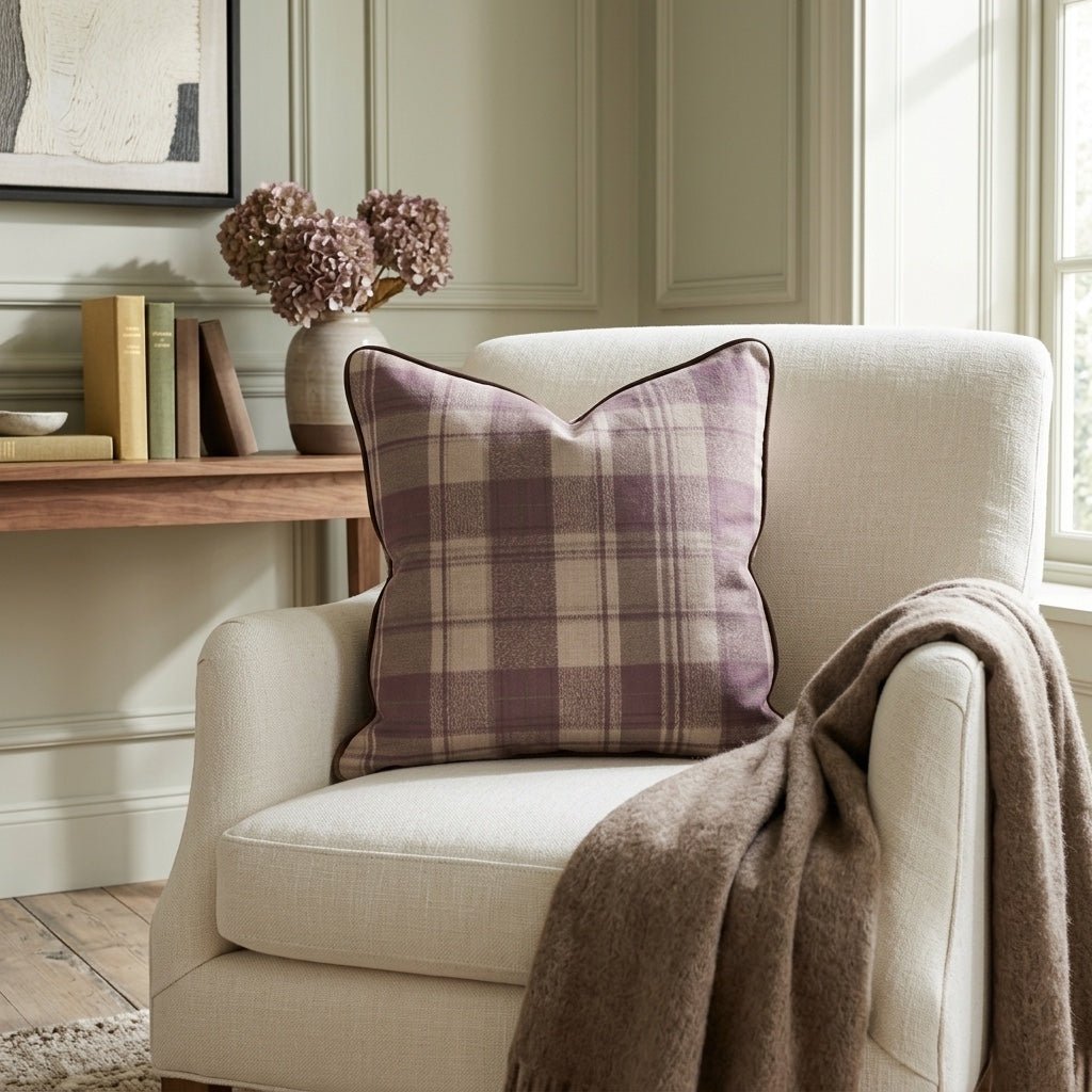 Toasted Pecan Tartan Throw Pillow - Lemon Park