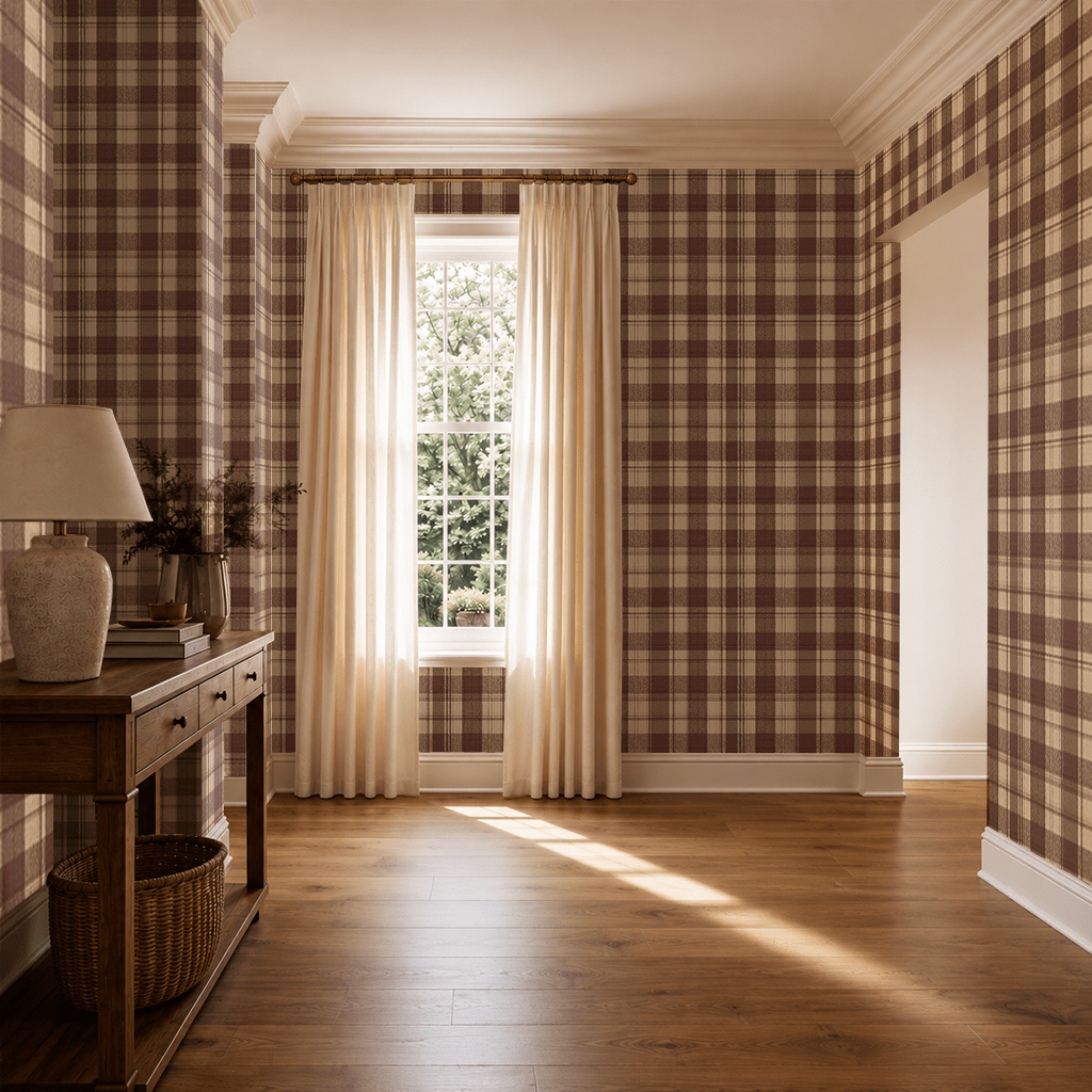 Toasted Pecan Tartan Wallpaper - Lemon Park