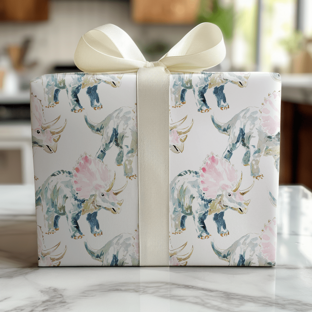 Triceratop Blush - Wrapping Paper - Lemon Park