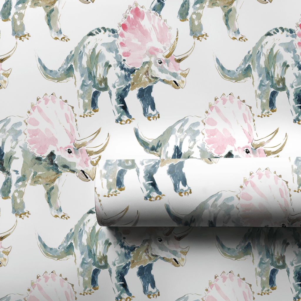 Triceratop Blush - Wrapping Paper - Lemon Park