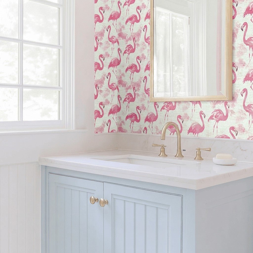 Tropical Paradise Faux Grasscloth Wallpaper - Lemon Park