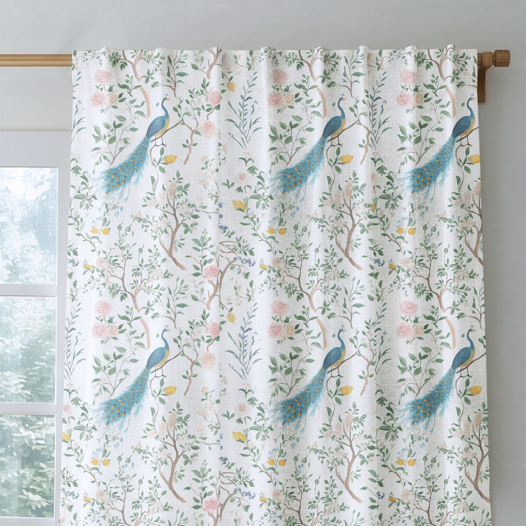 Tropical Peacock - Drapery - Lemon Park